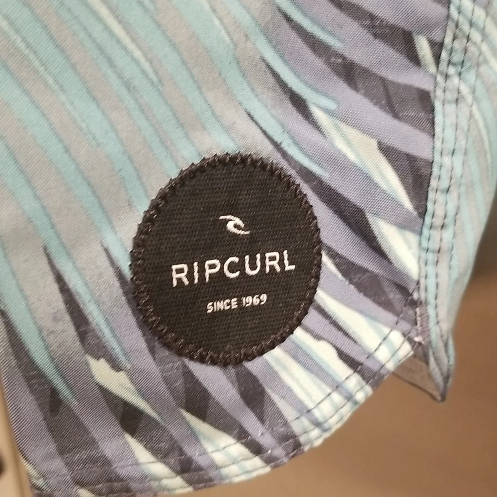 RIP CURL Sunrise NL Boardshorts ~ Navy Teal Palm Leaf Print 30 NWT